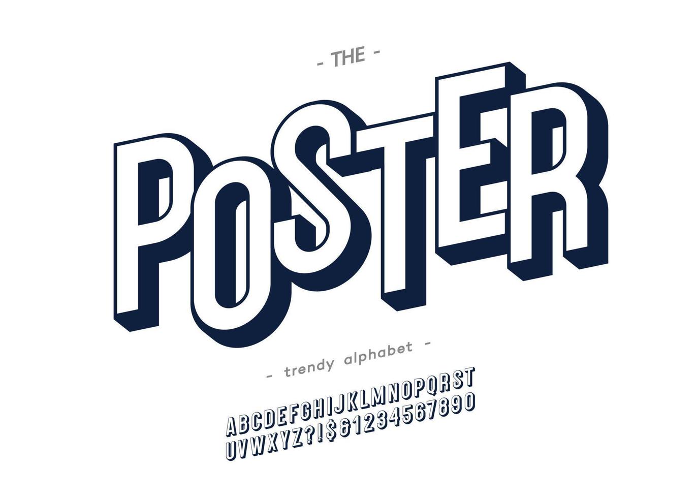 Vector bold poster alphabet modern typography