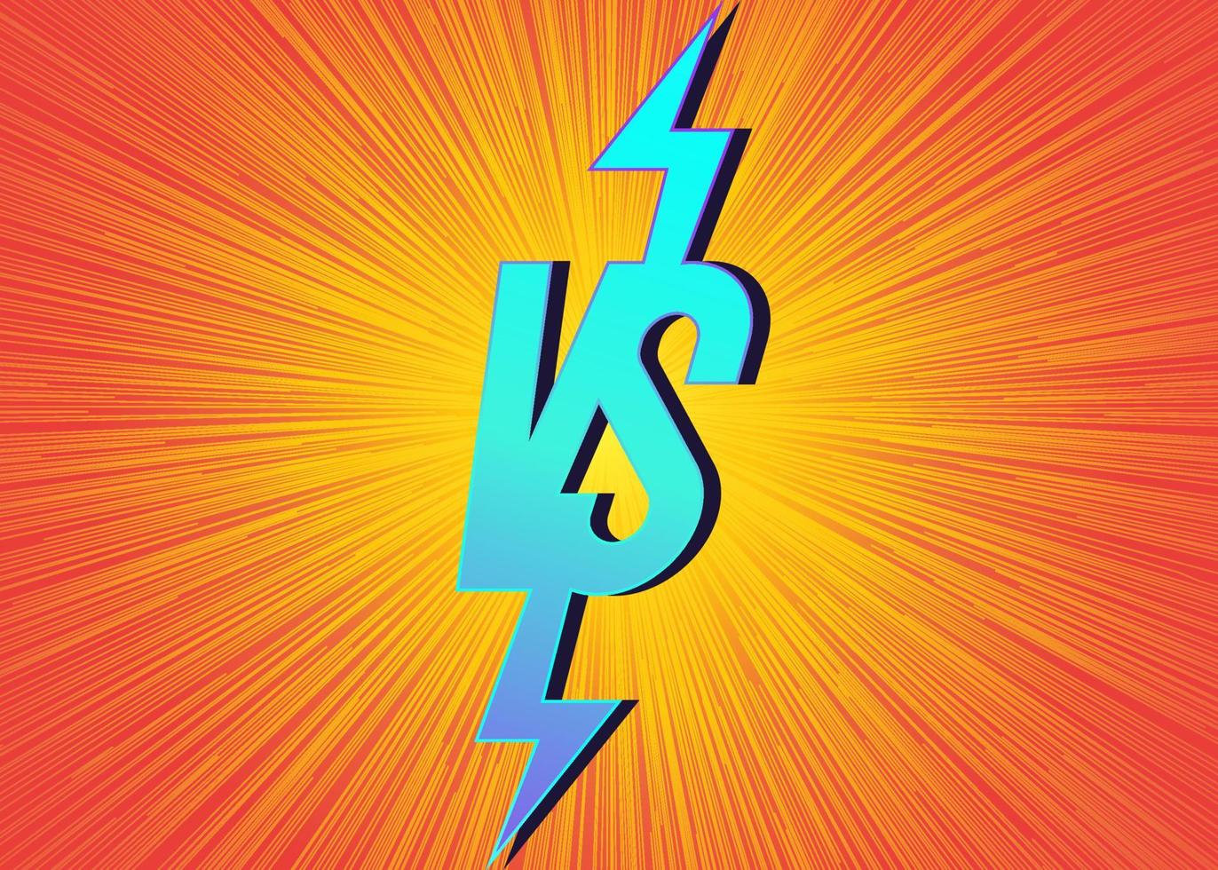 Versus banner with vs sign on orange bright background vector