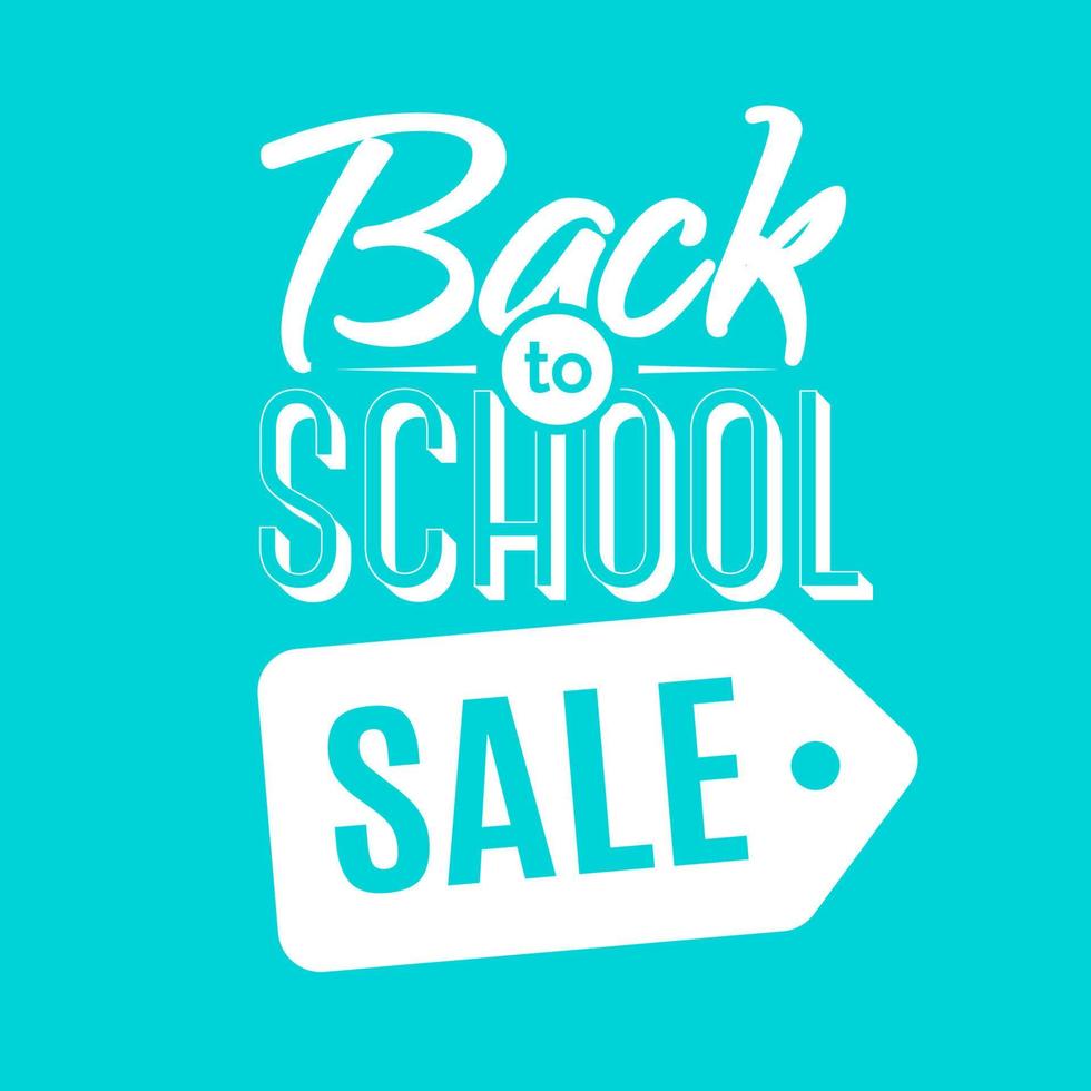 Back to school sale emblem white color isolated on background. School shopping. vector