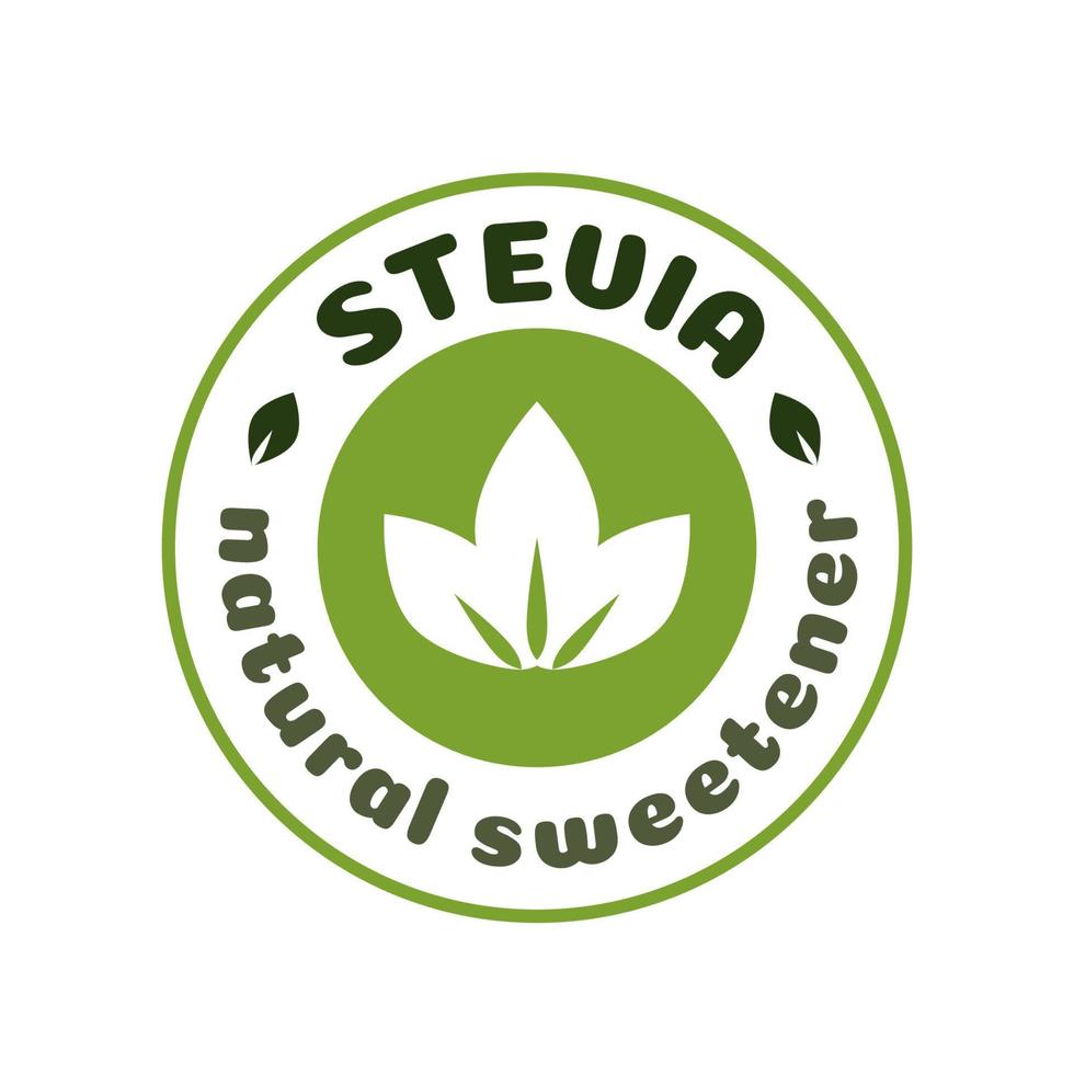 etiqueta de hojas de stevia sustituto de edulcorante orgánico natural vector