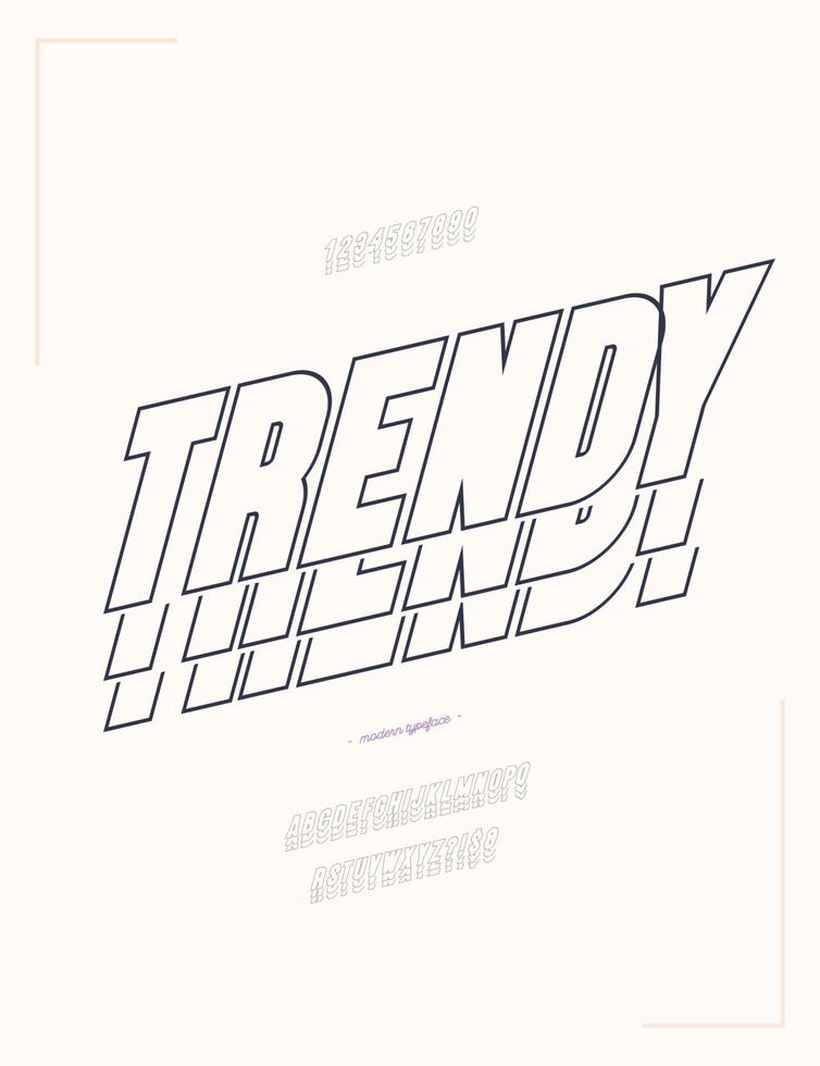 Vector trendy font 3D bold style