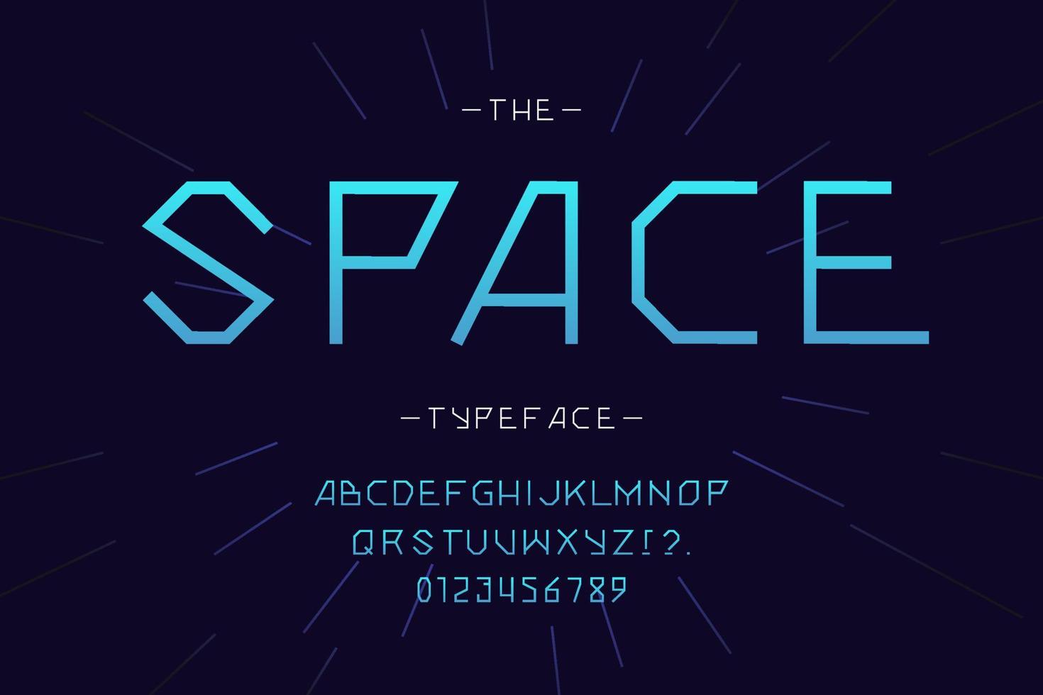 space vector font trendy typography