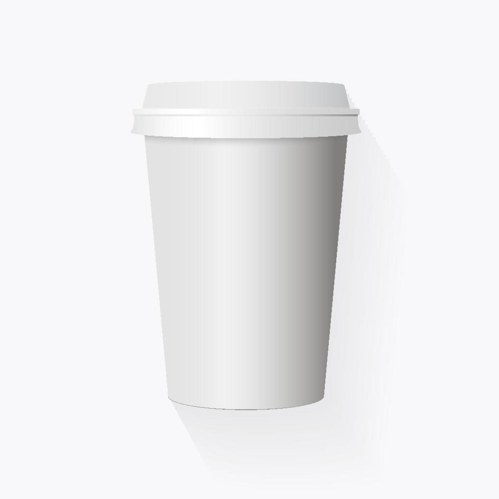 taza de café de papel realista vectorial aislada en fondo blanco vector