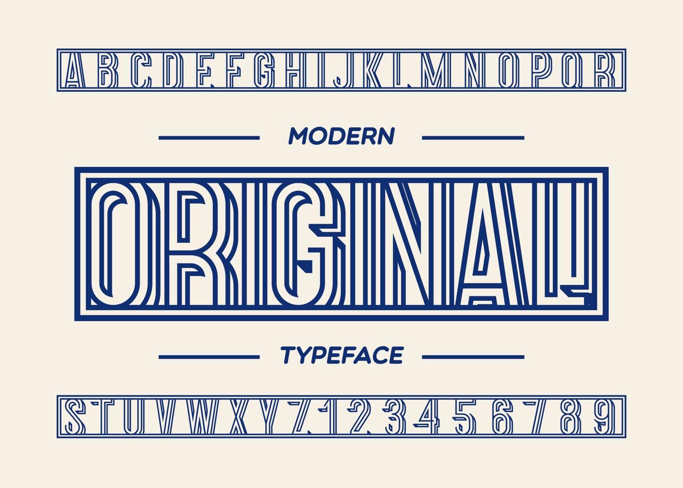 Original typeface modern typography line style. Cool trendy alhabet vector