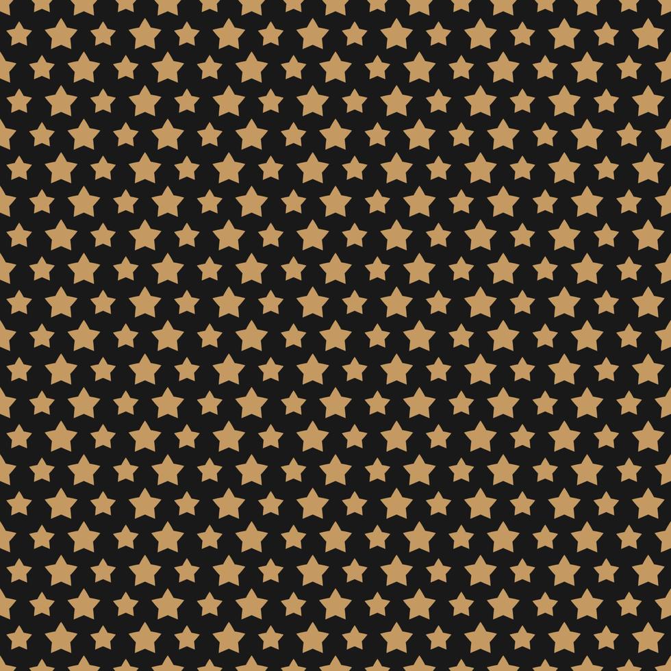 Christmas star gold style seamless pattern on black background vector