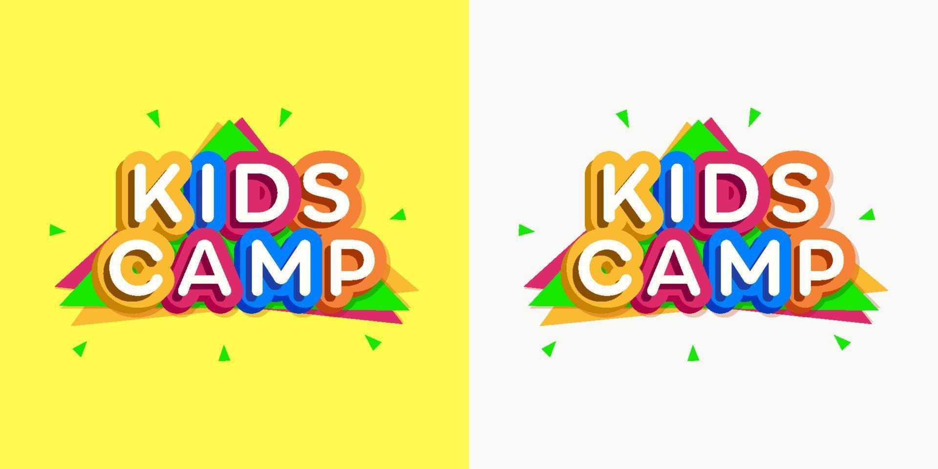 Vector kids camp card cartoon style