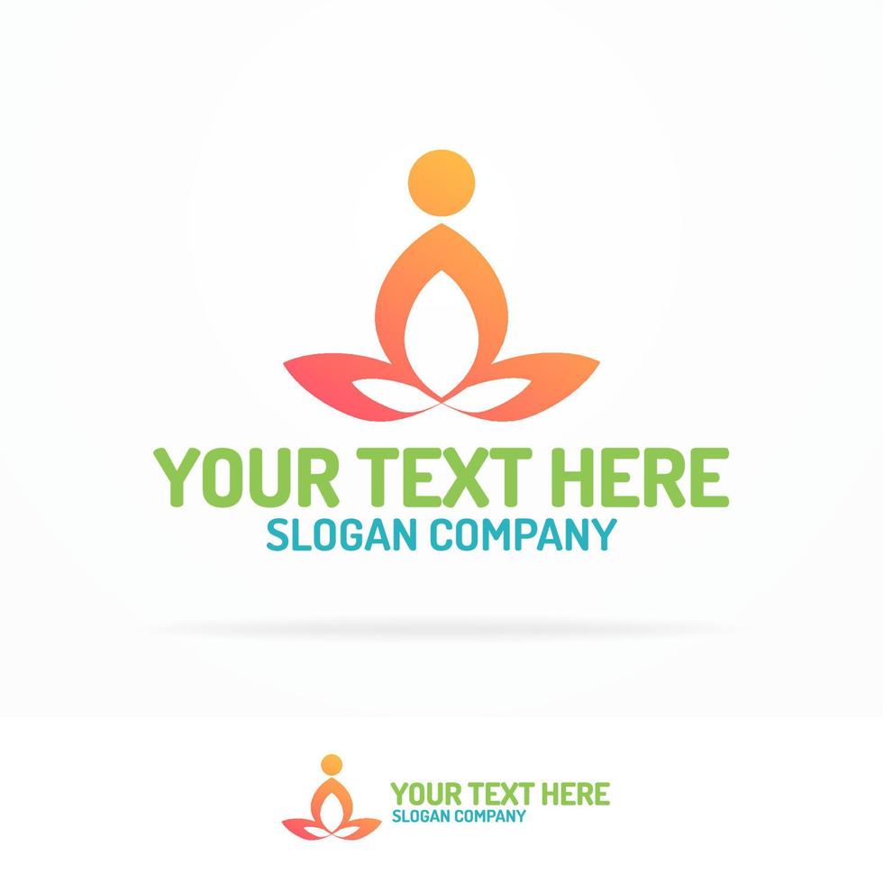 Yoga studio logo set consisting of silhouette training human for use yoga school, meditation class vector