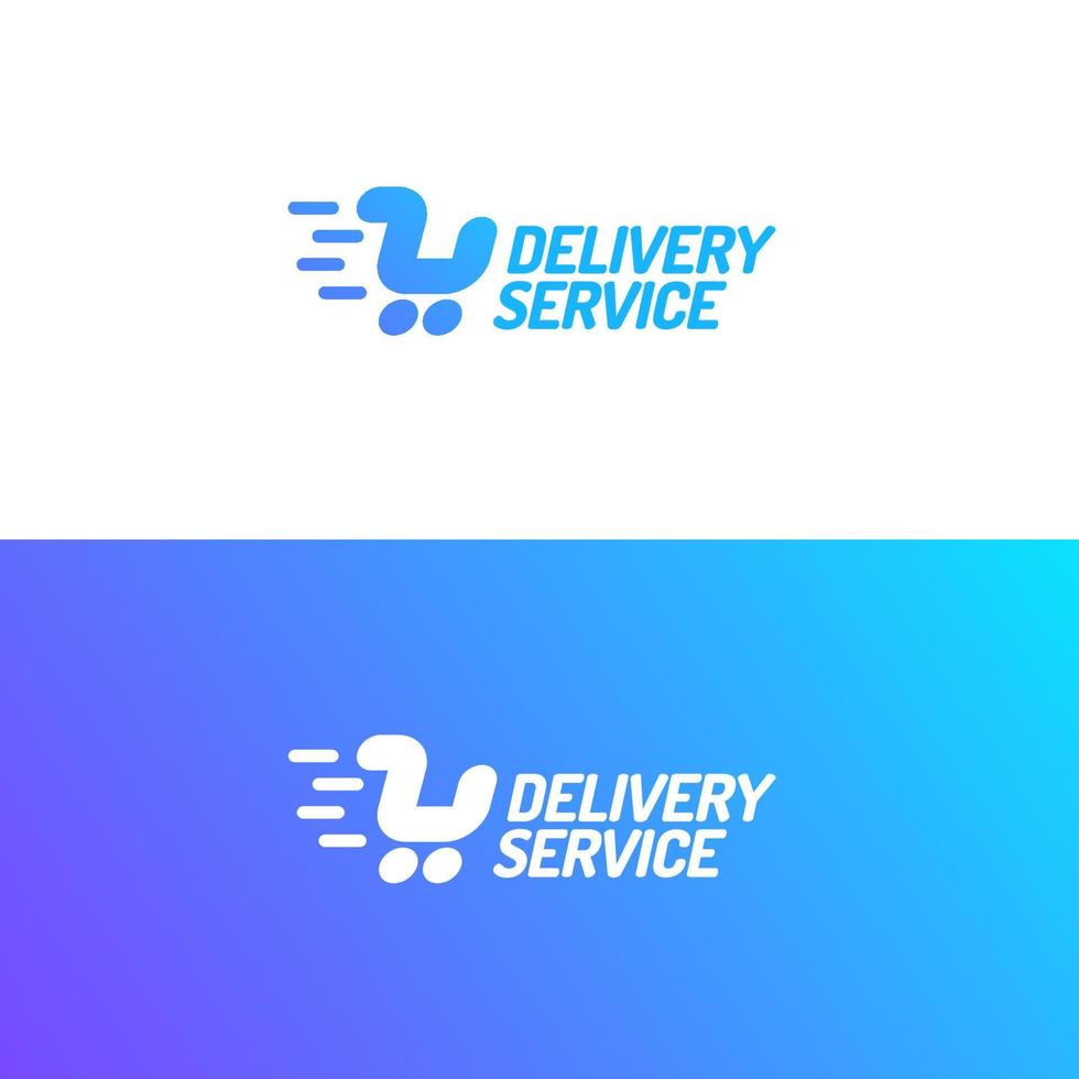 conjunto de logotipos de servicio de entrega que consta de carrito de compras vector