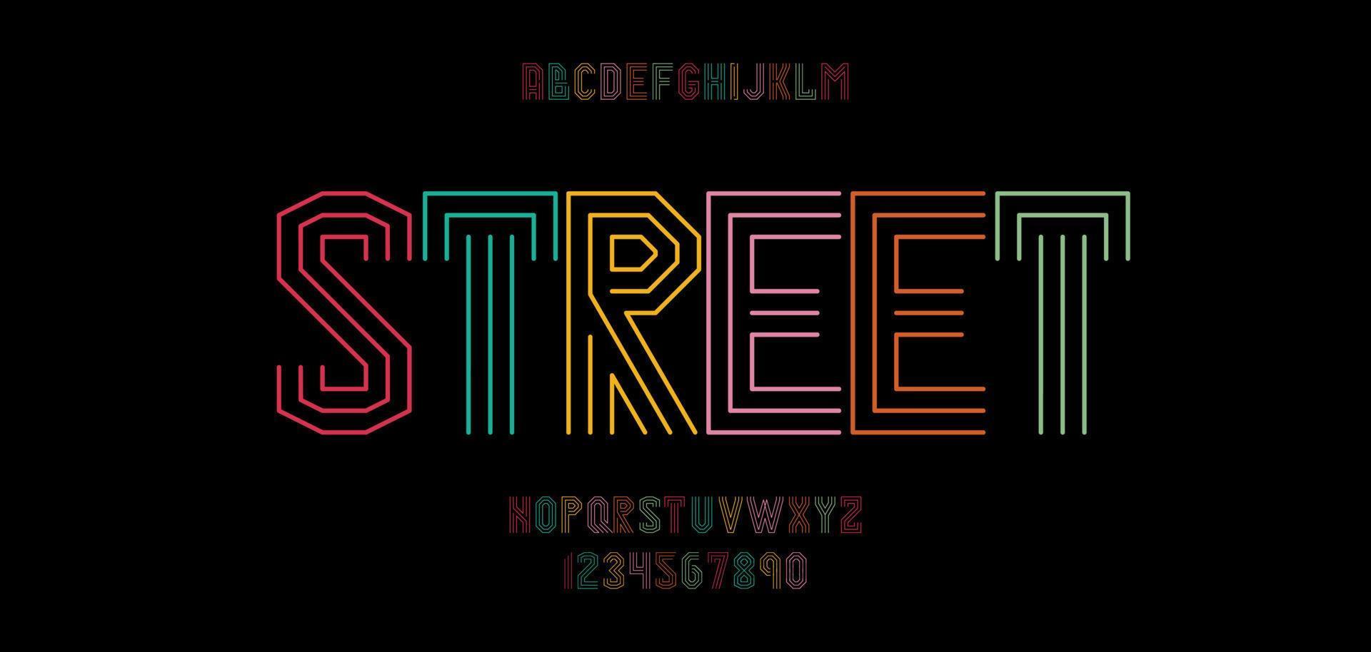 Vector street font color line style