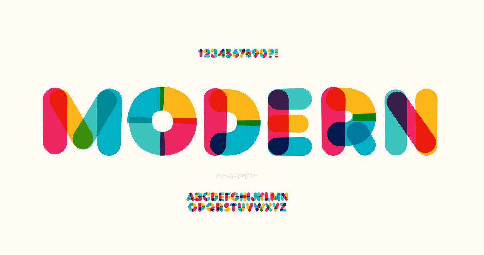 Modern font color bold style vector