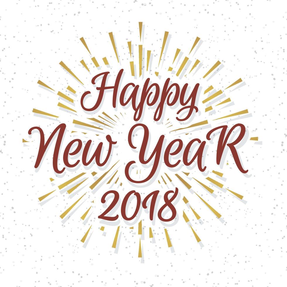 Christmas greeting card with label consisting sign Happy New Year 2018 vector