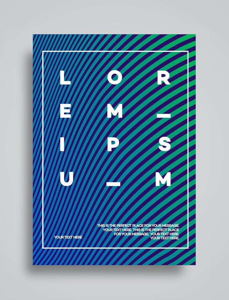 Cover design template set with abstract lines modern green cyan color gradient style vector