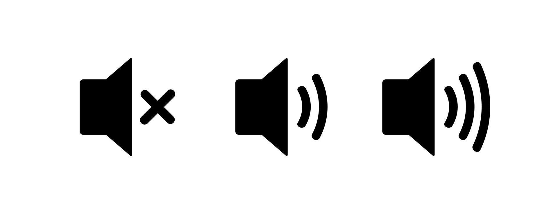 Vector speaker icon set solated on white background