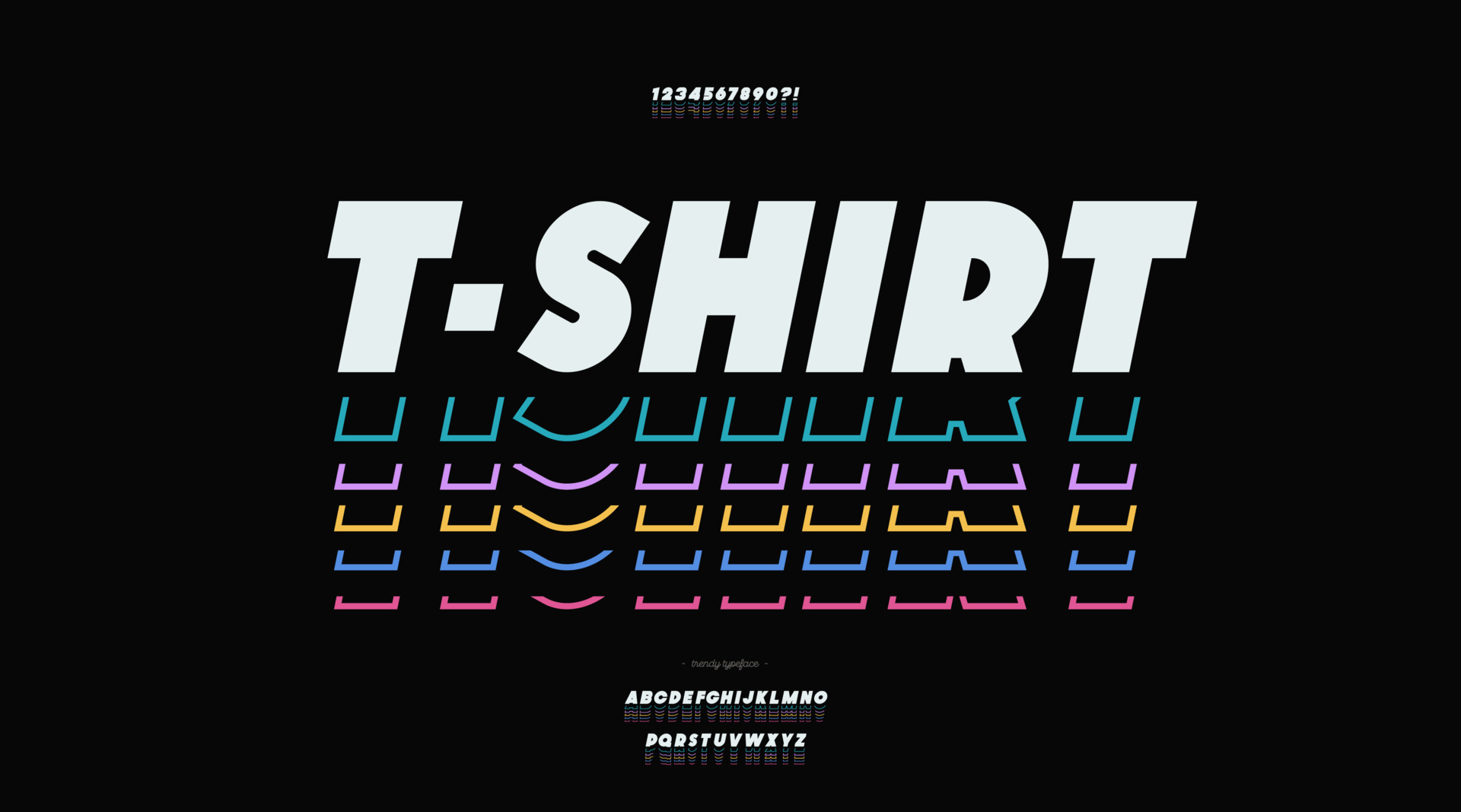 Vector t-shirt bold font color style 7654060 Vector Art at Vecteezy