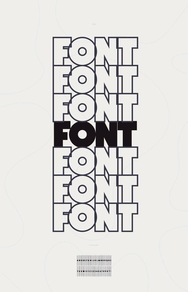 Vector font modern typography