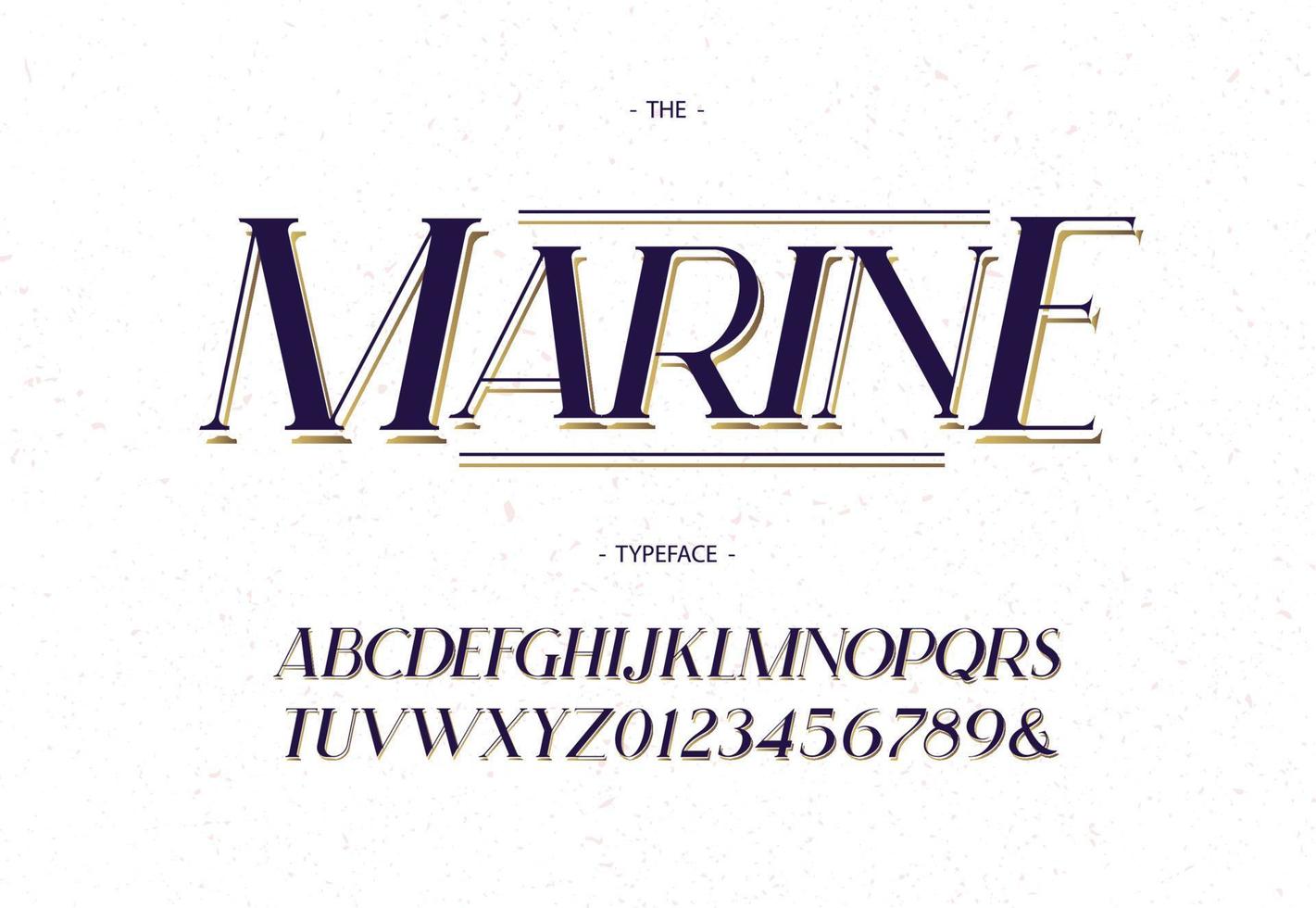 Marine vector font elegant italic style