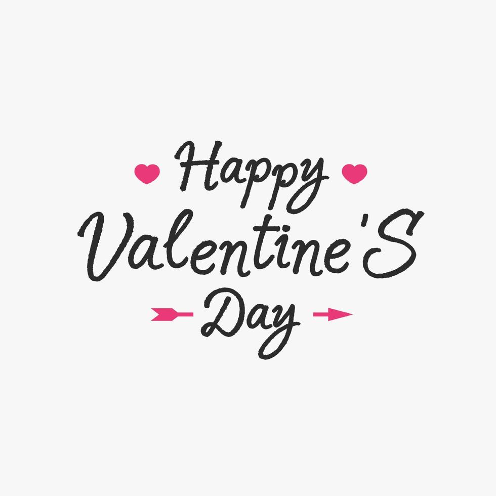 Valentines day emblem with symbol hearts and arrow isolated on white background vector