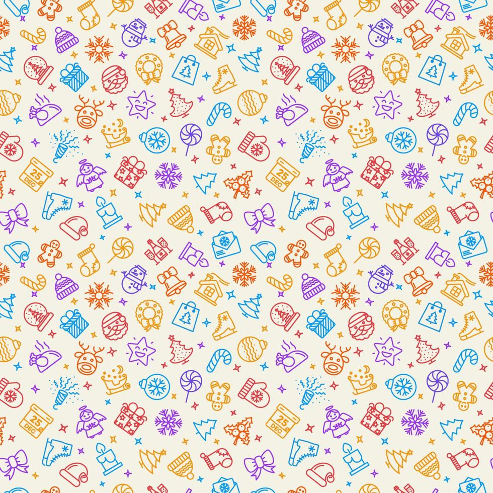 Vector Christmas pattern colorful style