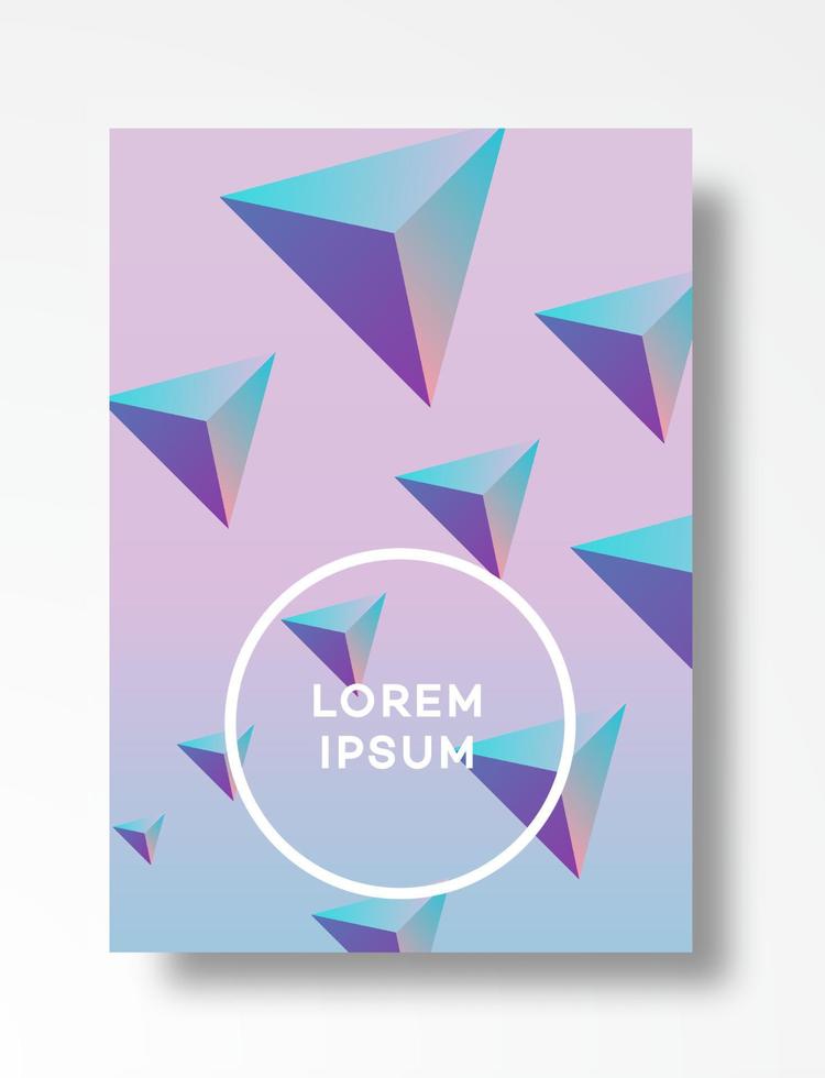 Cover design template triangle background with minimal cool gradient and circle copy space vector