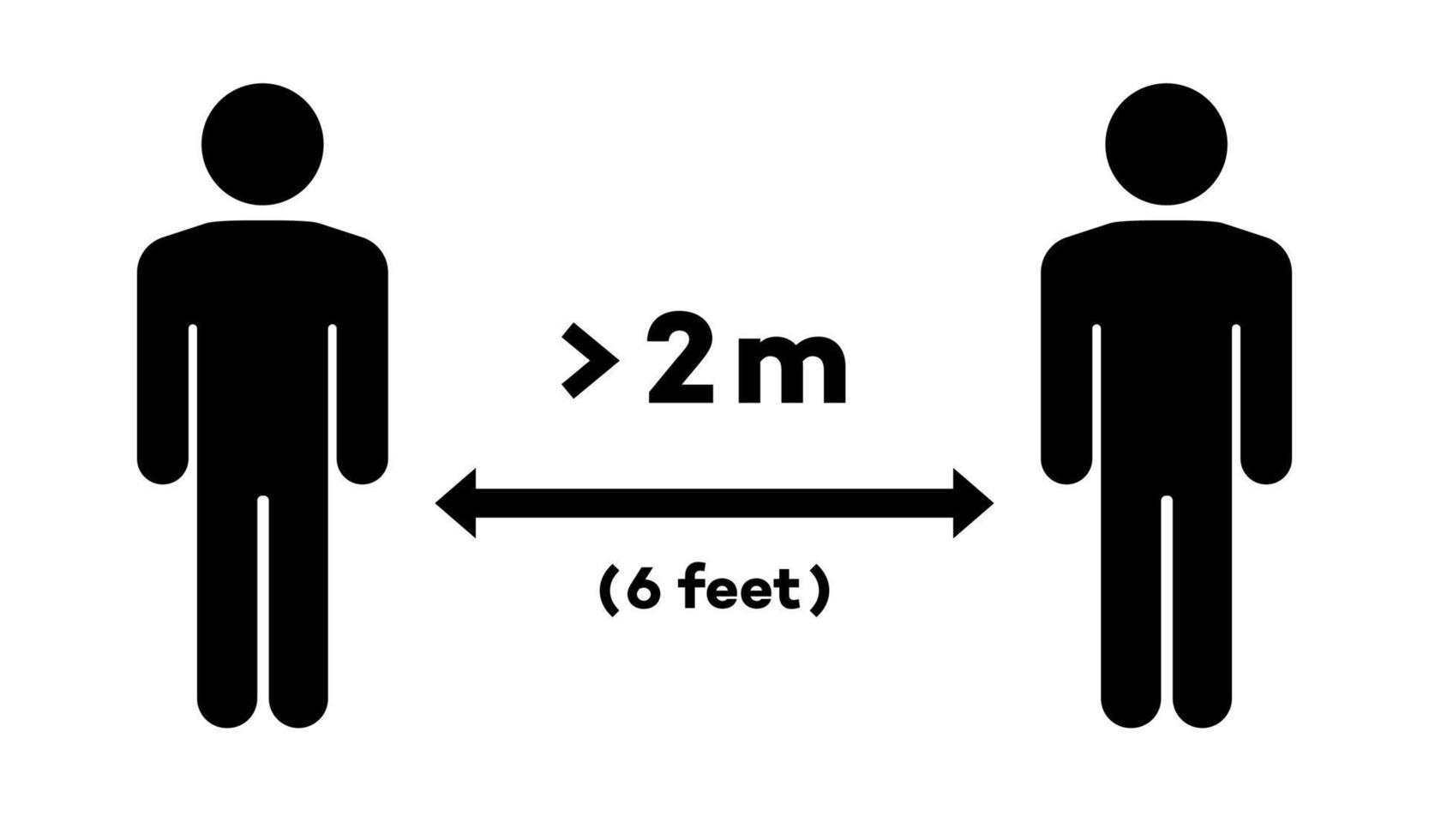 distanciamiento social. mantener la señal de distancia. vector