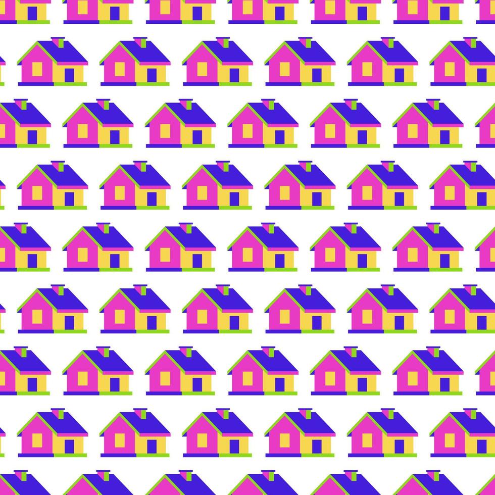House seamless pattern 3d style vector