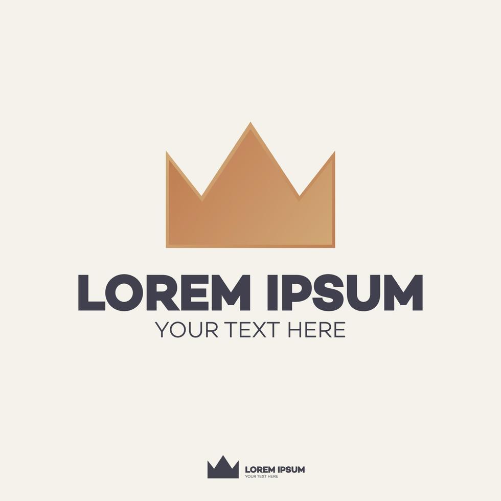 Crown vector logotype gold style