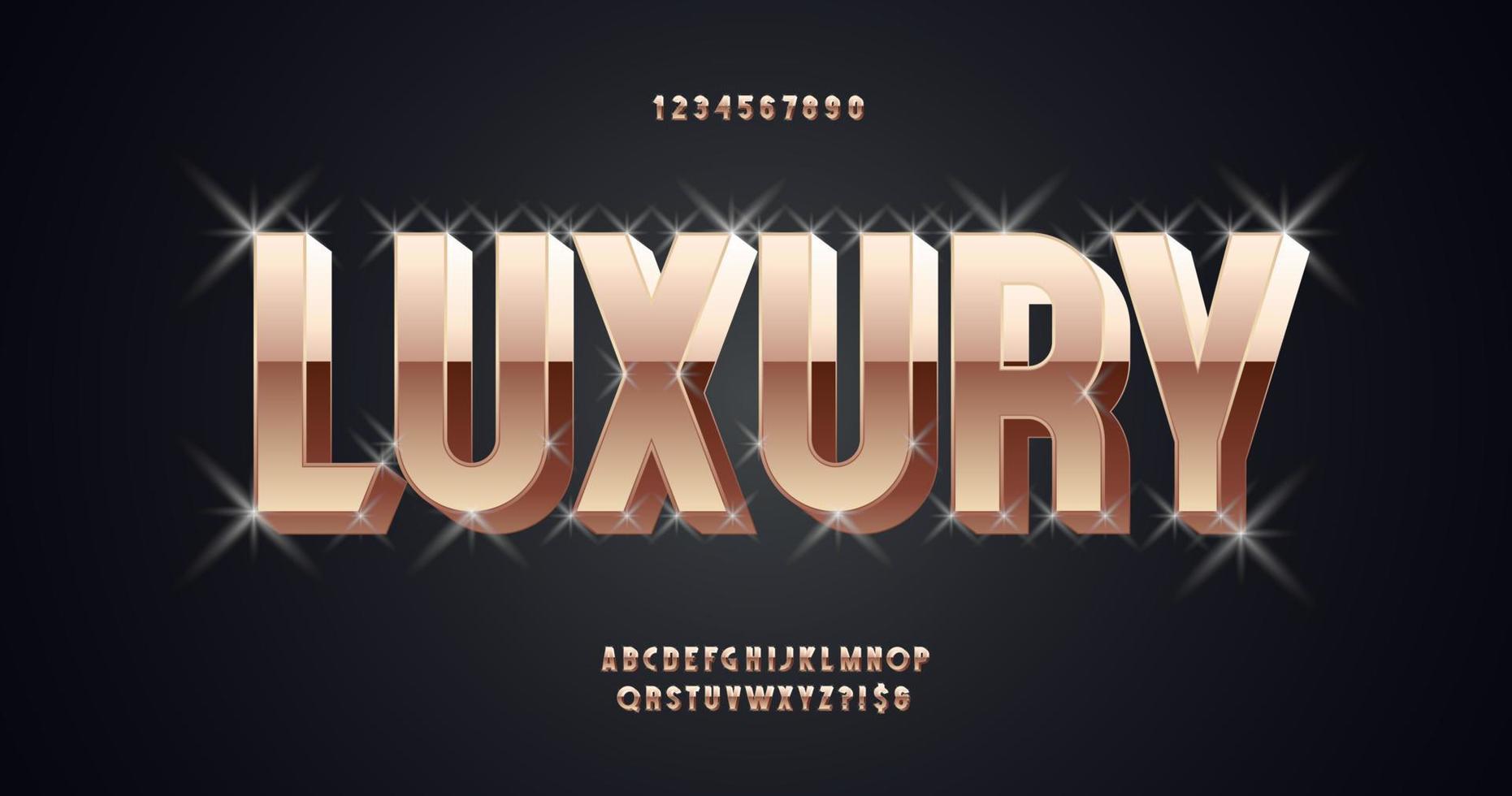 Luxury vector font 3D bold gold style