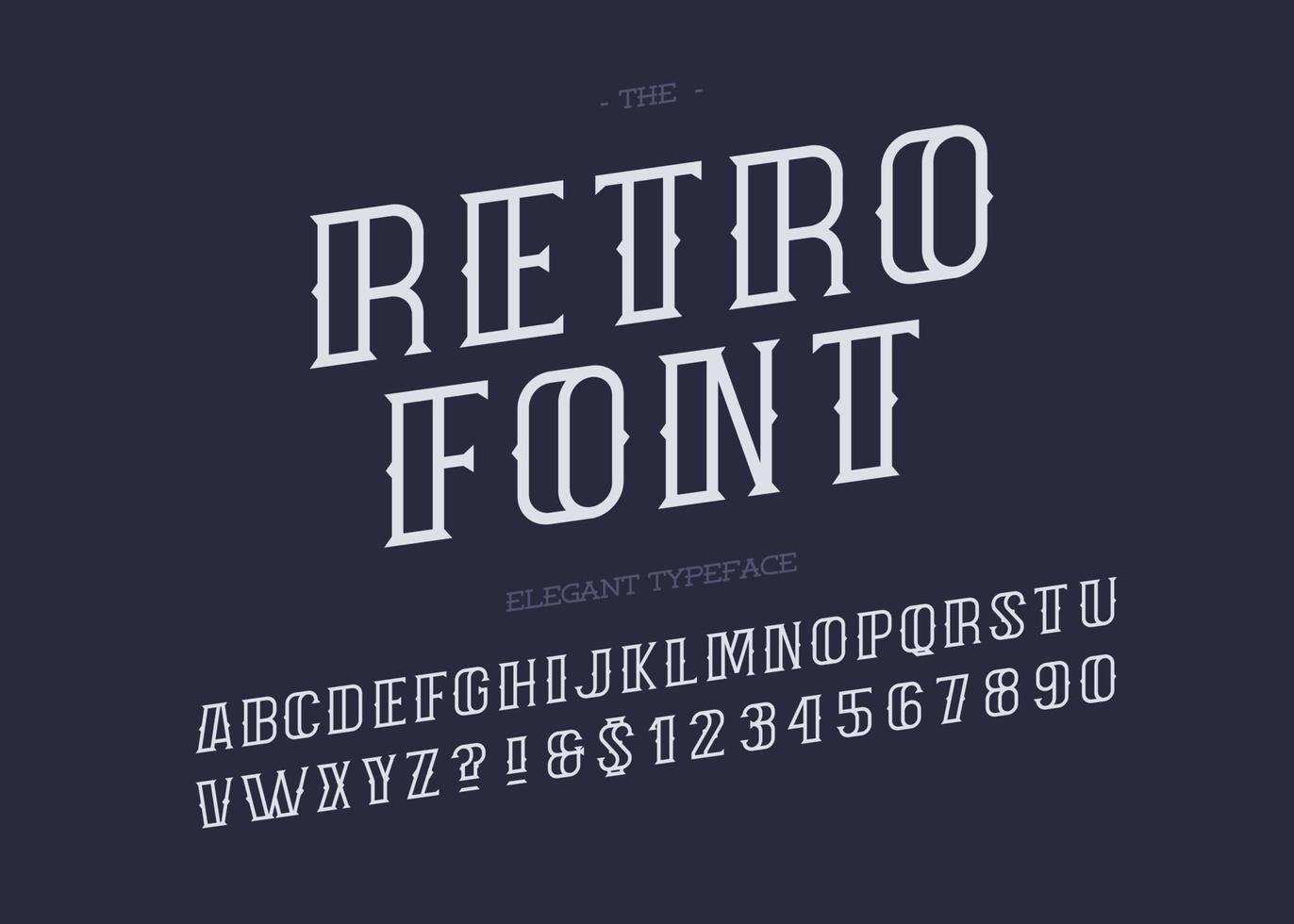 vector retro alfabeto tipografía moderna color blanco