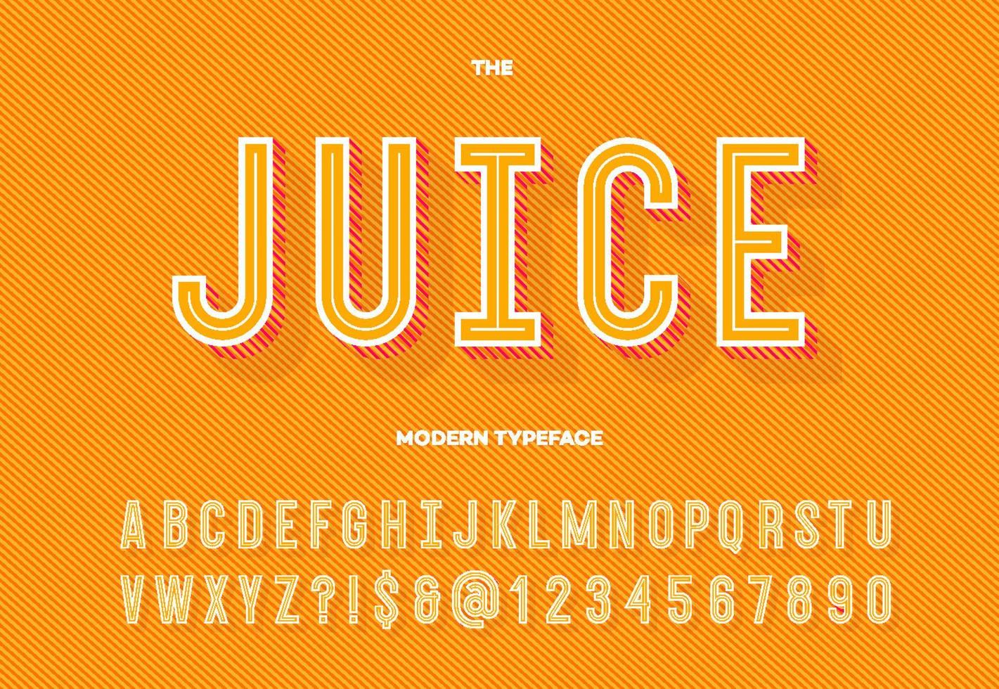 Juice modern typeface vector