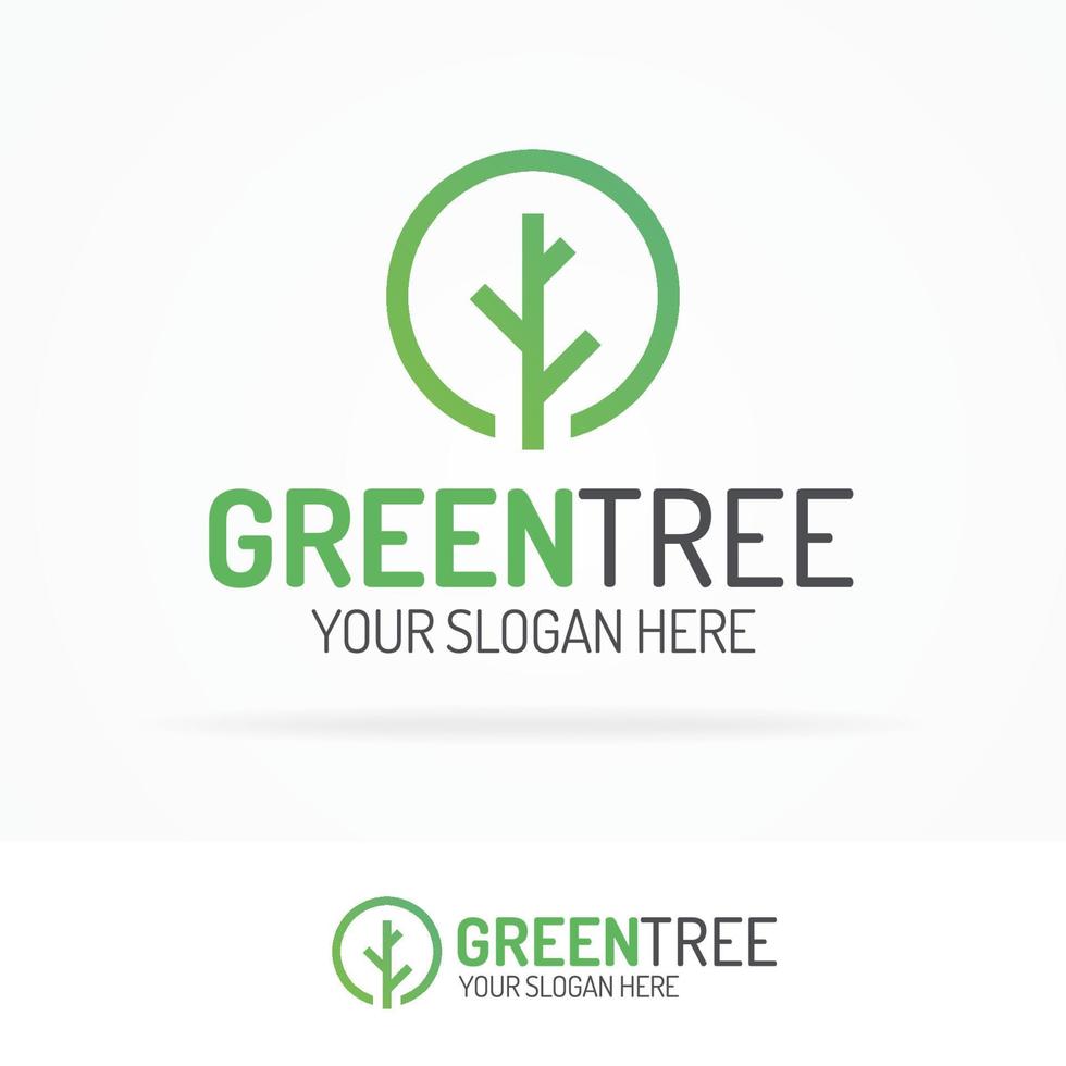 Tree logo set green color vector