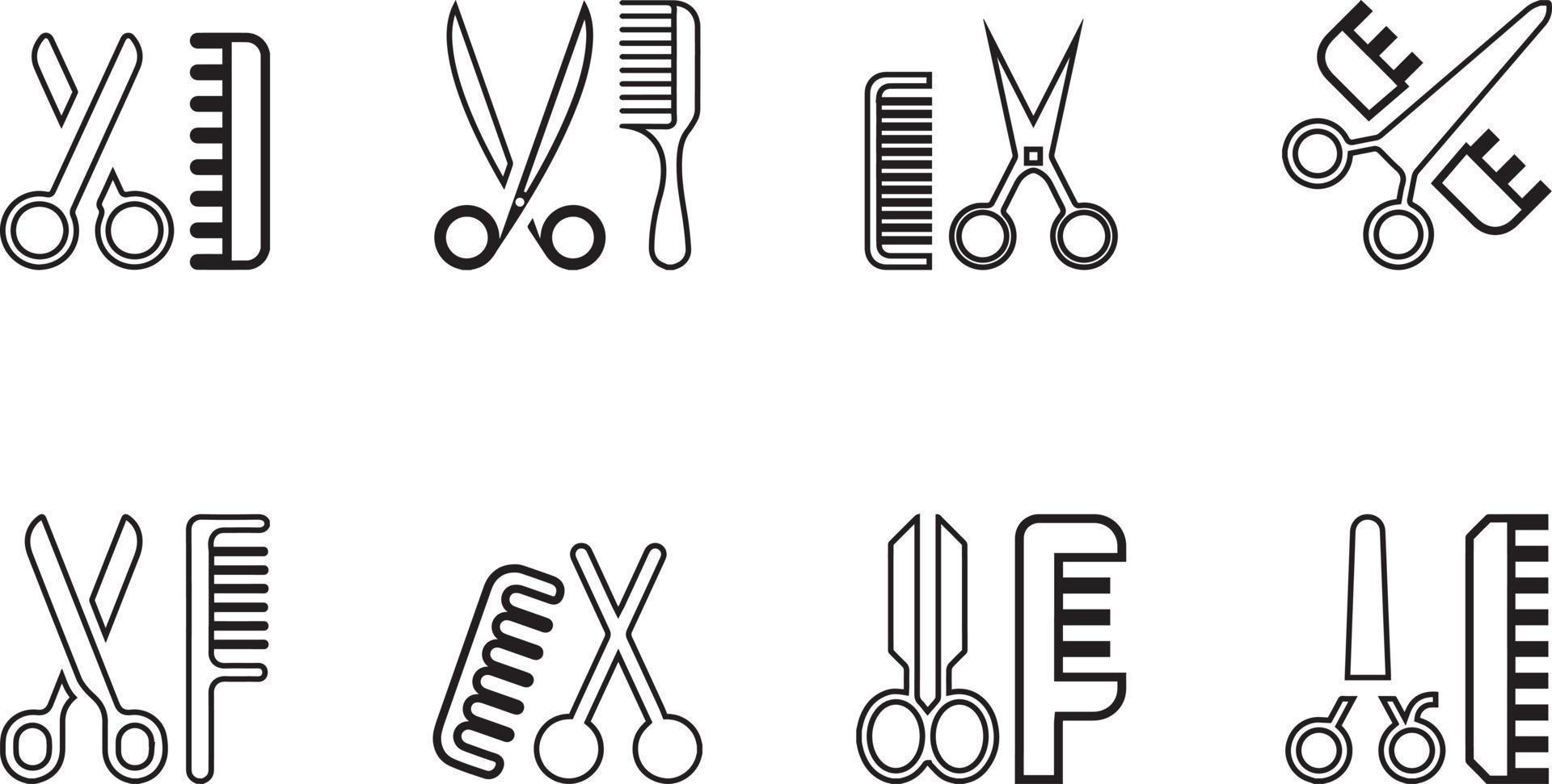 set of scissors and comb. set of professional scissors 7654157 Vector