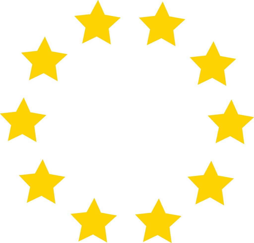 estrellas en un icono de círculo. símbolo de la bandera de la unión europea vector