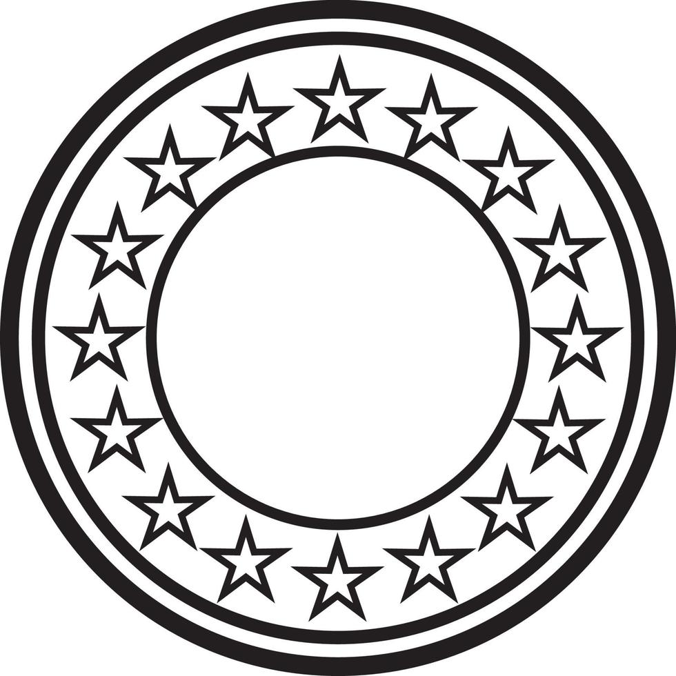 icono de círculo de Europa. coronas de diseño, plantilla de logotipo. marco redondo símbolos de la bandera americana logotipo estilizado vector