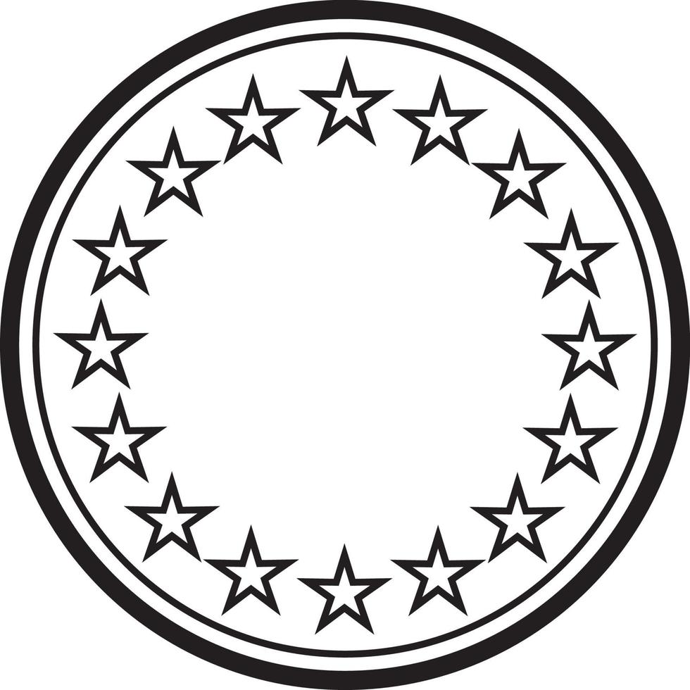 black star Wreaths for design, logo template. Round frame American flag symbols stylized logo vector