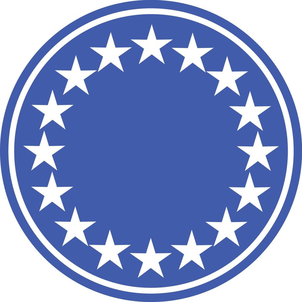 coronas de estrellas blancas para diseño, plantilla de logotipo. marco redondo símbolos de la bandera americana logotipo estilizado vector