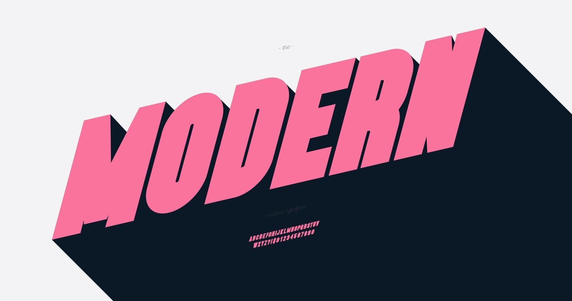 Modern font 3d bold style modern typography vector