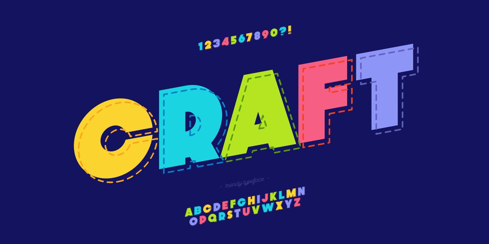 Vector font bold colorful style