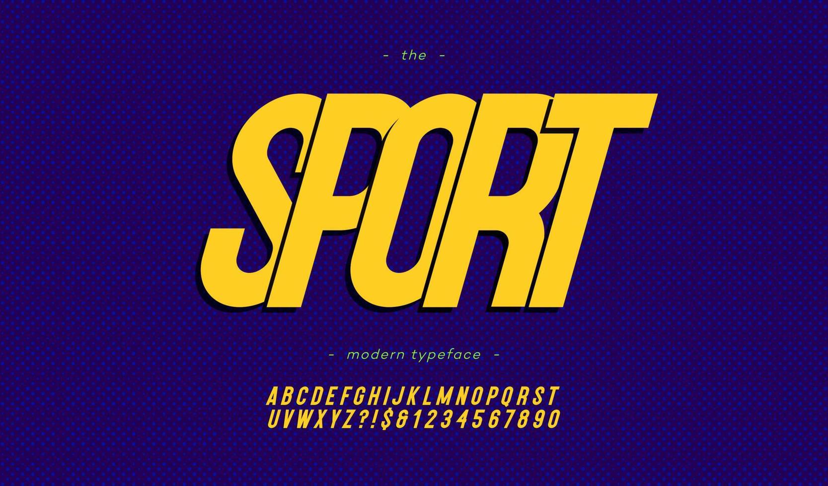 Sport alphabet slanted bold style vector