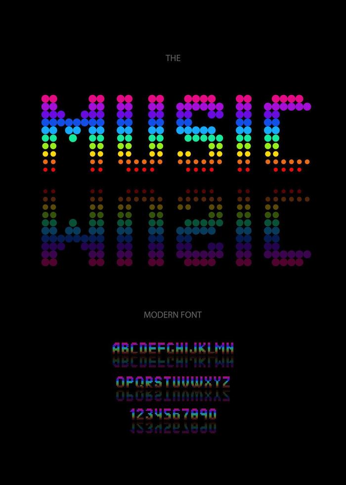 vector music font neon style