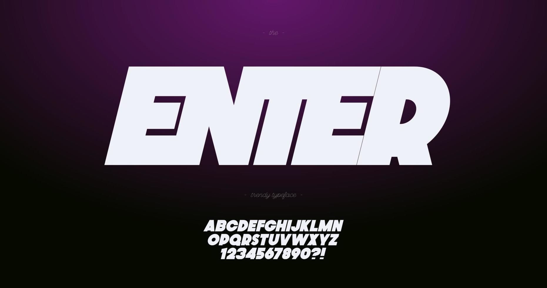 Vector font slanted bold style