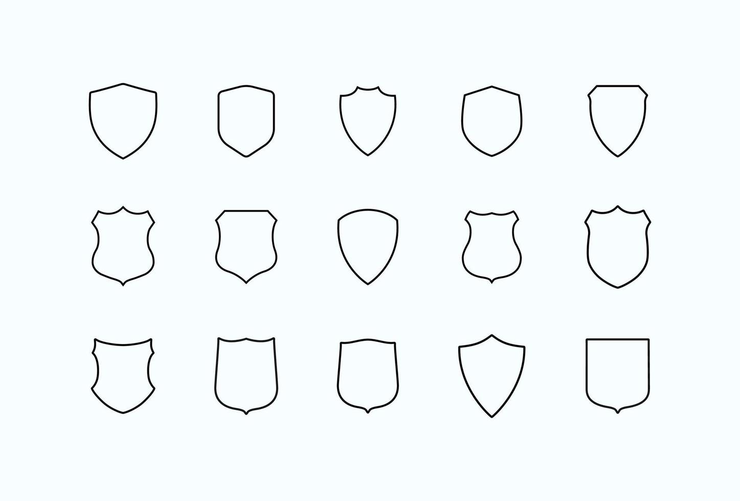 Shield vector icons set outline style 7654244 Vector Art at Vecteezy