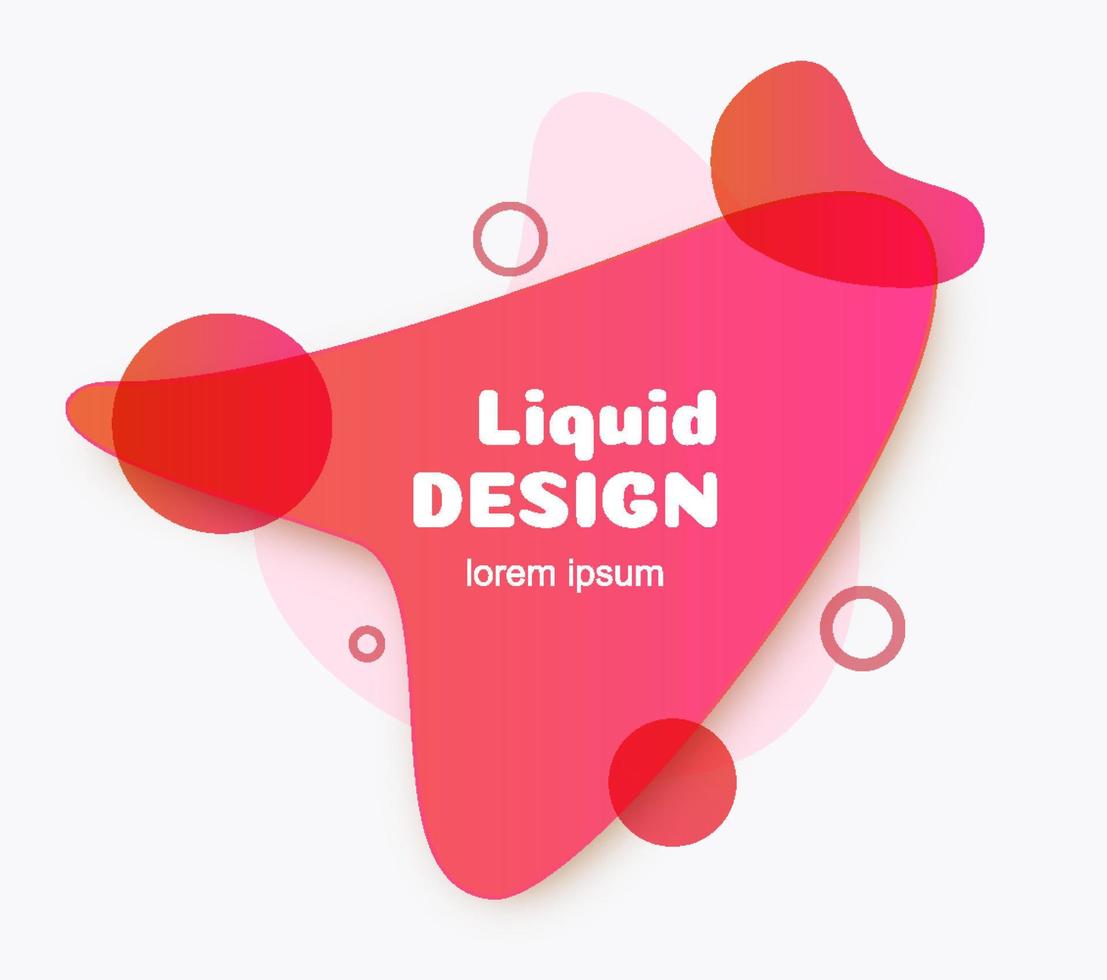 Vector minimal futuristic fluid dynamic shape red color