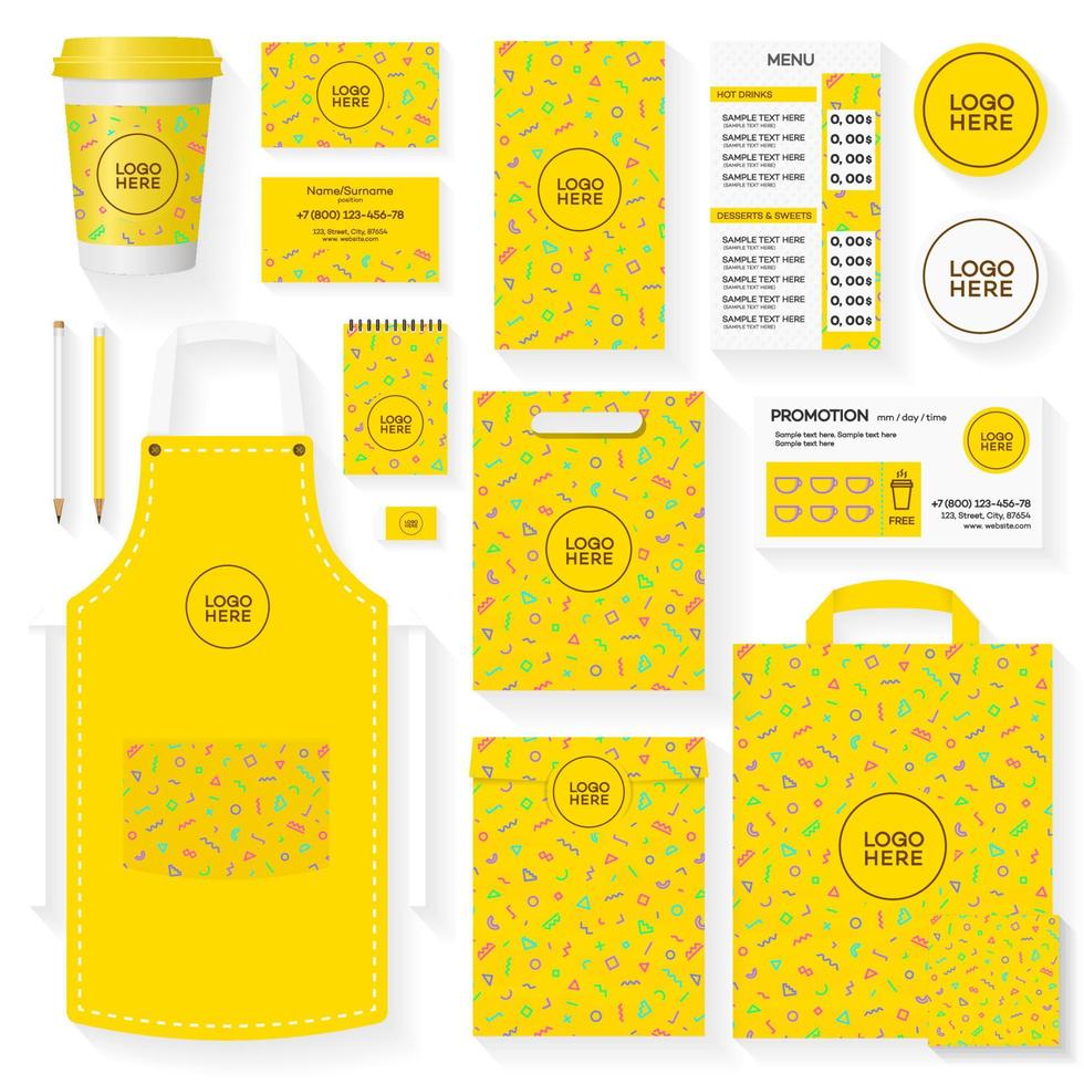 Coffee house corporate identity template vector