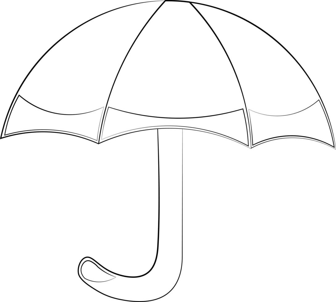 Single element Umbrella. Draw illustration in black and white vector
