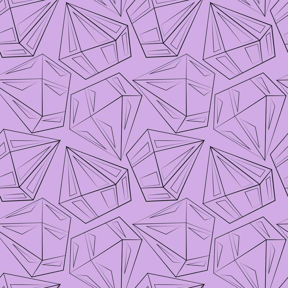Seamless vector pattern with outline black diamonds 7654323 Vector Art