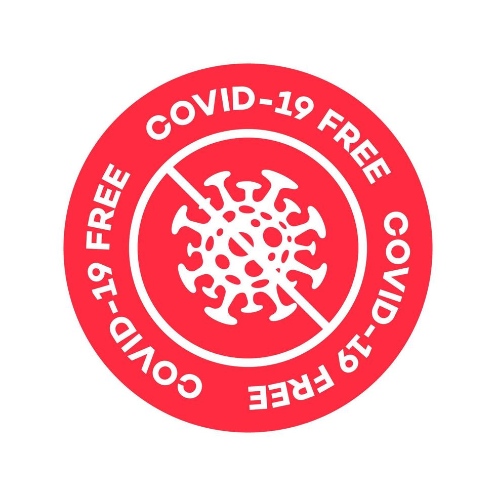 Vector covid 19 free zone label