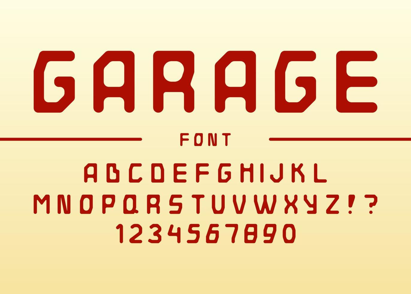 vintage garage font retro typography vector