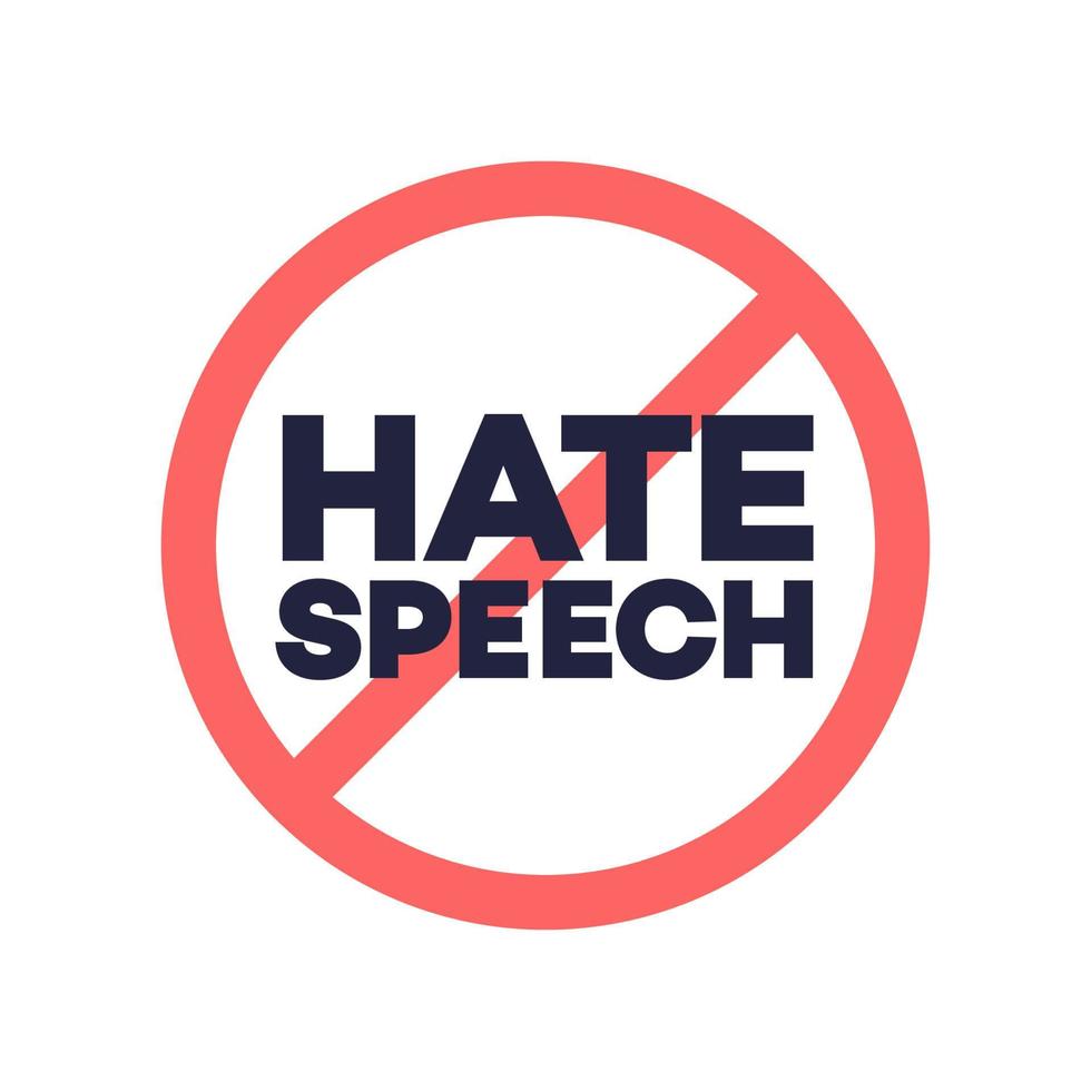 No hate speech sign vector