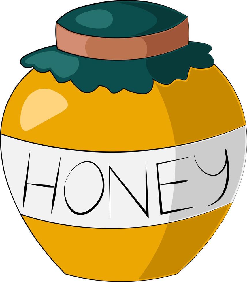 Single element jar of honey. Draw illustration in color vector