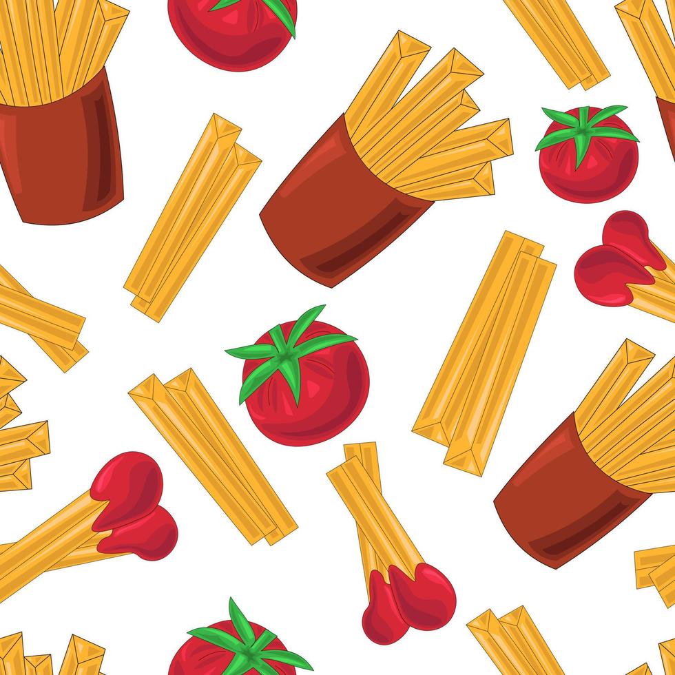 Seamless pattern with ingredients for French fries vector
